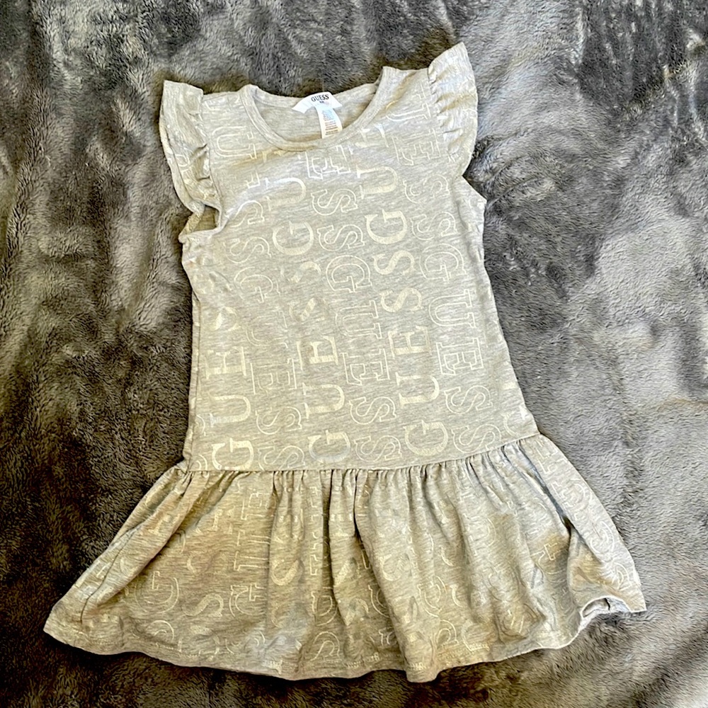 Guess logo gray sleeveless dress 4T